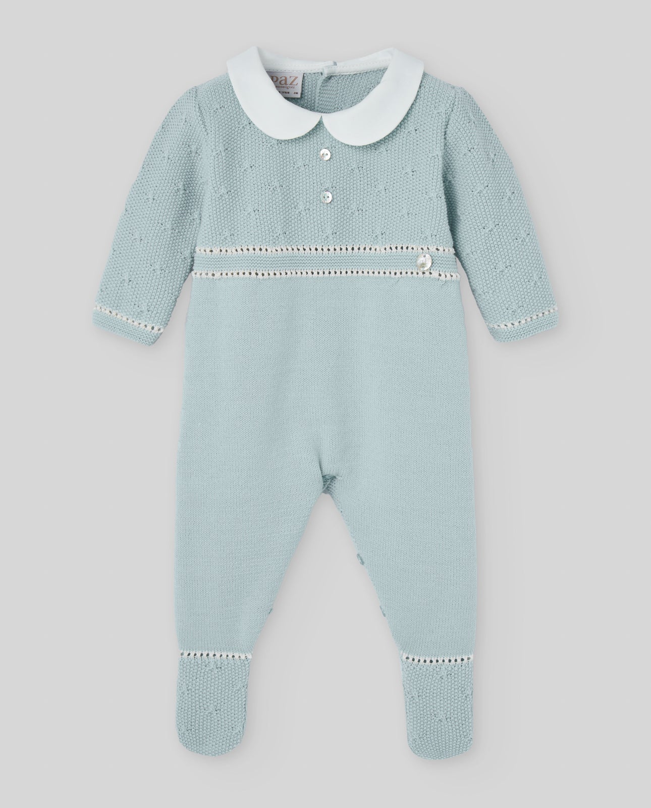 Paz Rodriguez Pelele Niño C/Pie y C/Cuello "Semilla"