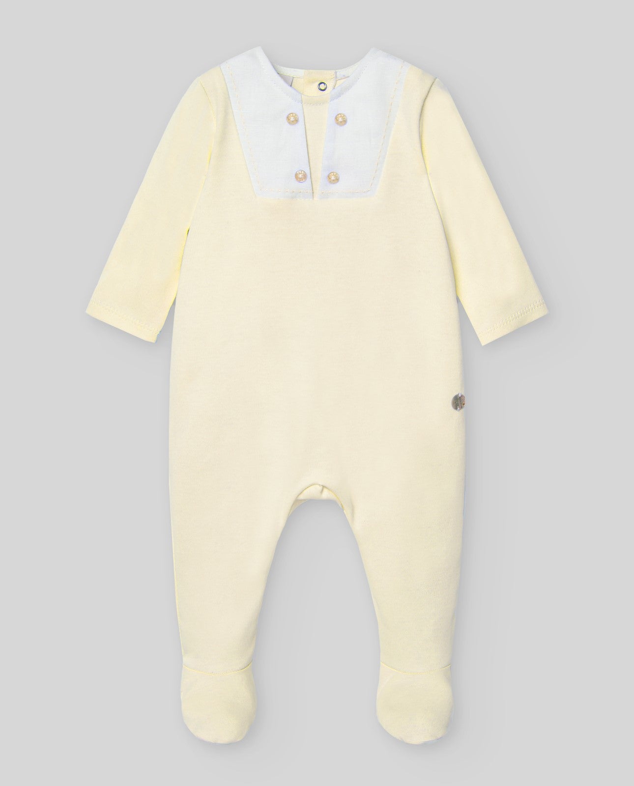 Paz Rodriguez Pelele Niño C/Pie y Cuello Marinero "Interlock V25" Amarillo