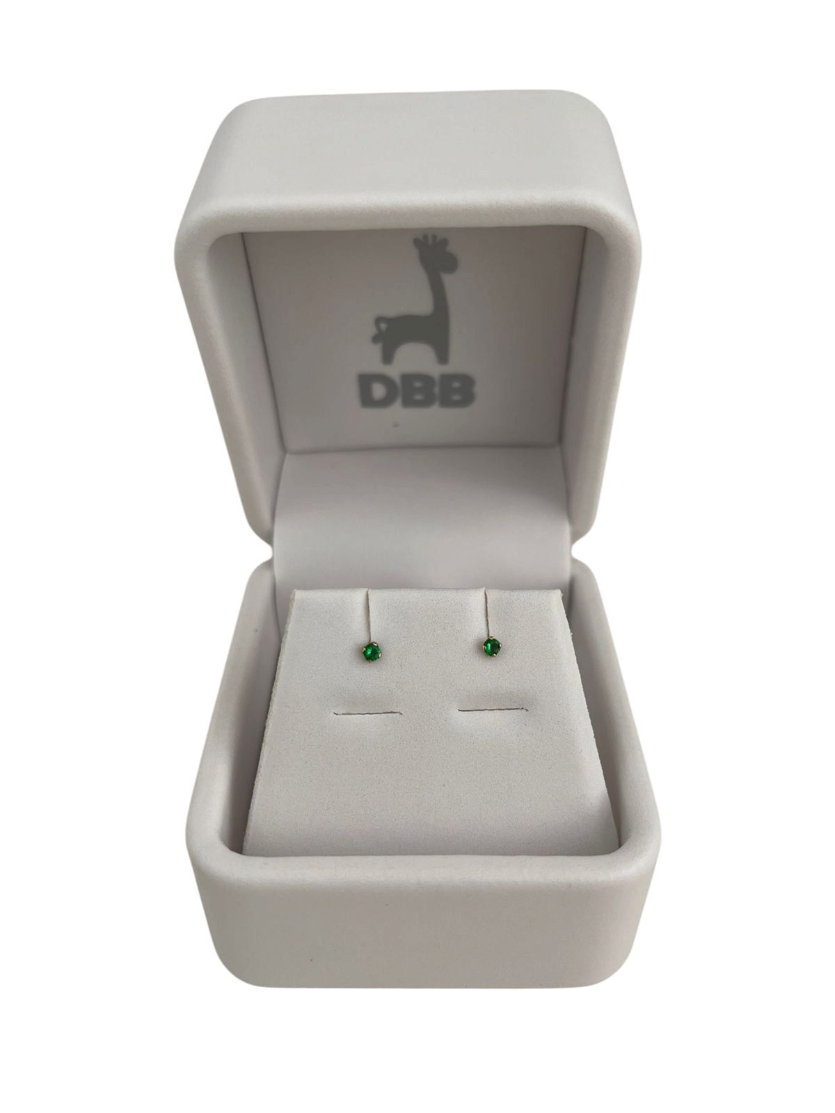 Mystic Aretes Oro Amarillo Circonia Verde / 2mm / 14K