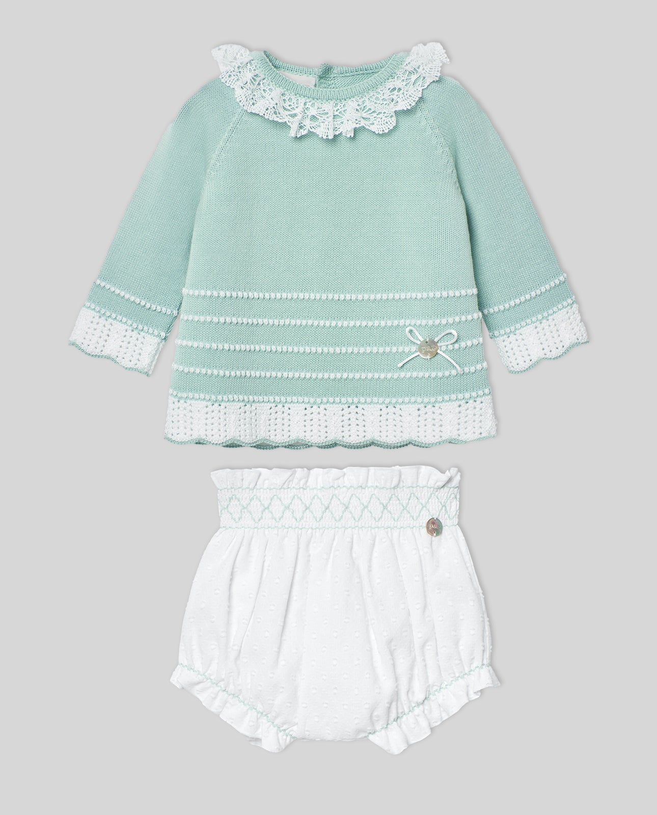 Paz Rodriguez CTO. Jubon + Shorts "Eido" Verde Agua