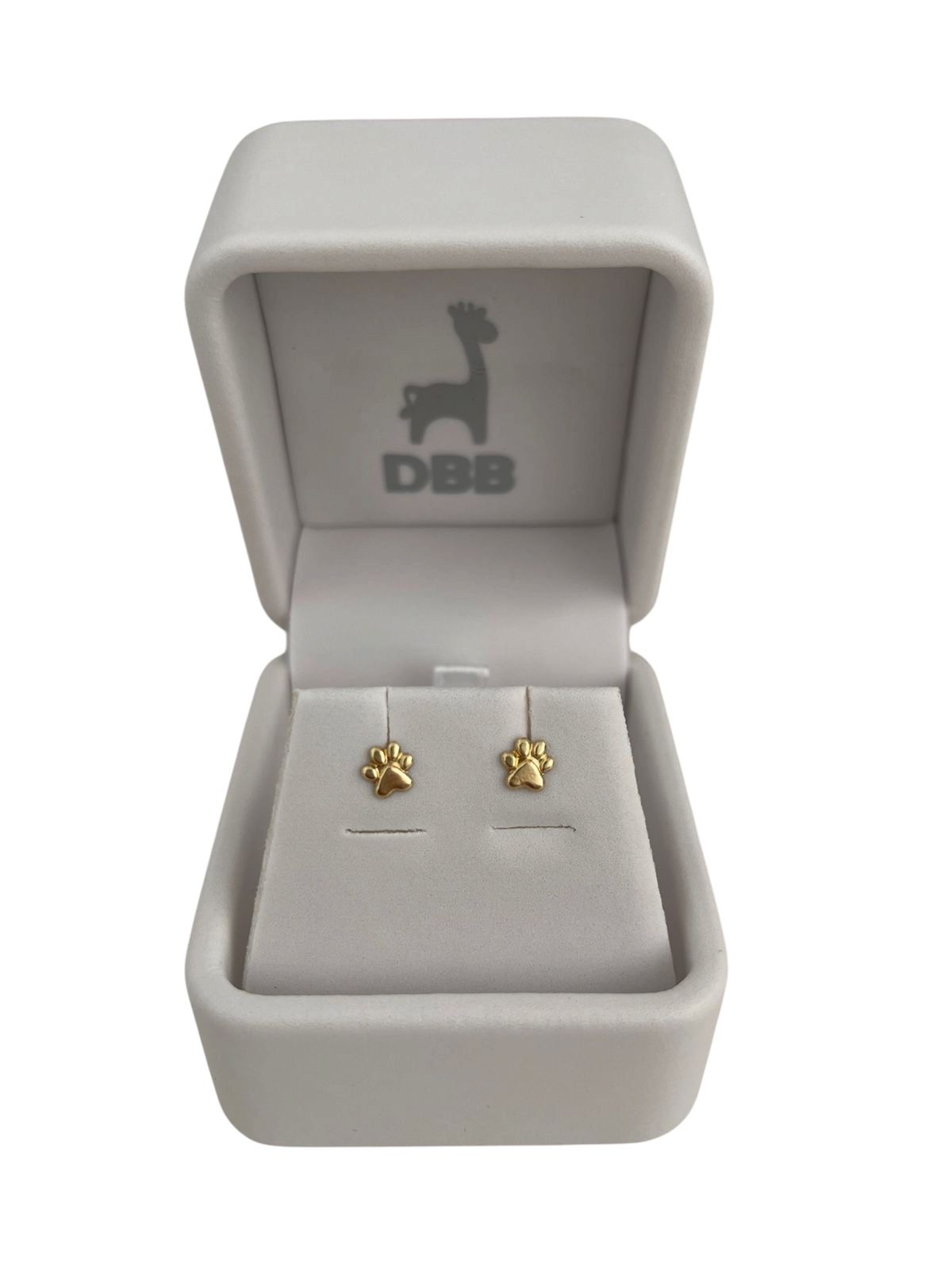 Mystic Aretes Oro Amarillo Huellitas / 4mm / 14K