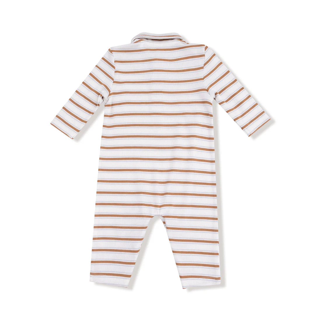 Angel Dear Vintage Stripe - Brown - Polo Romper