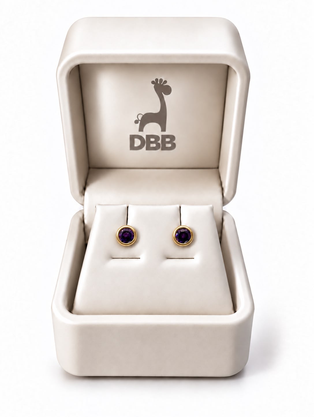 Mystic Aretes Oro Amarillo Circonia Violeta /4mm /14K