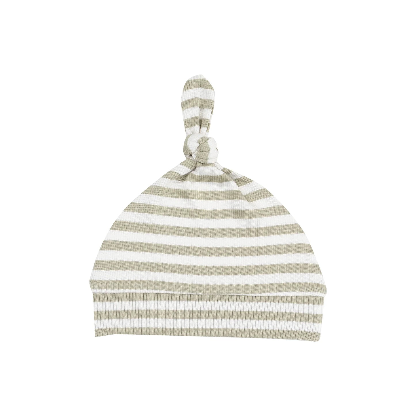 Angel Dear Stripe Sage Knotted Hat 0-3M