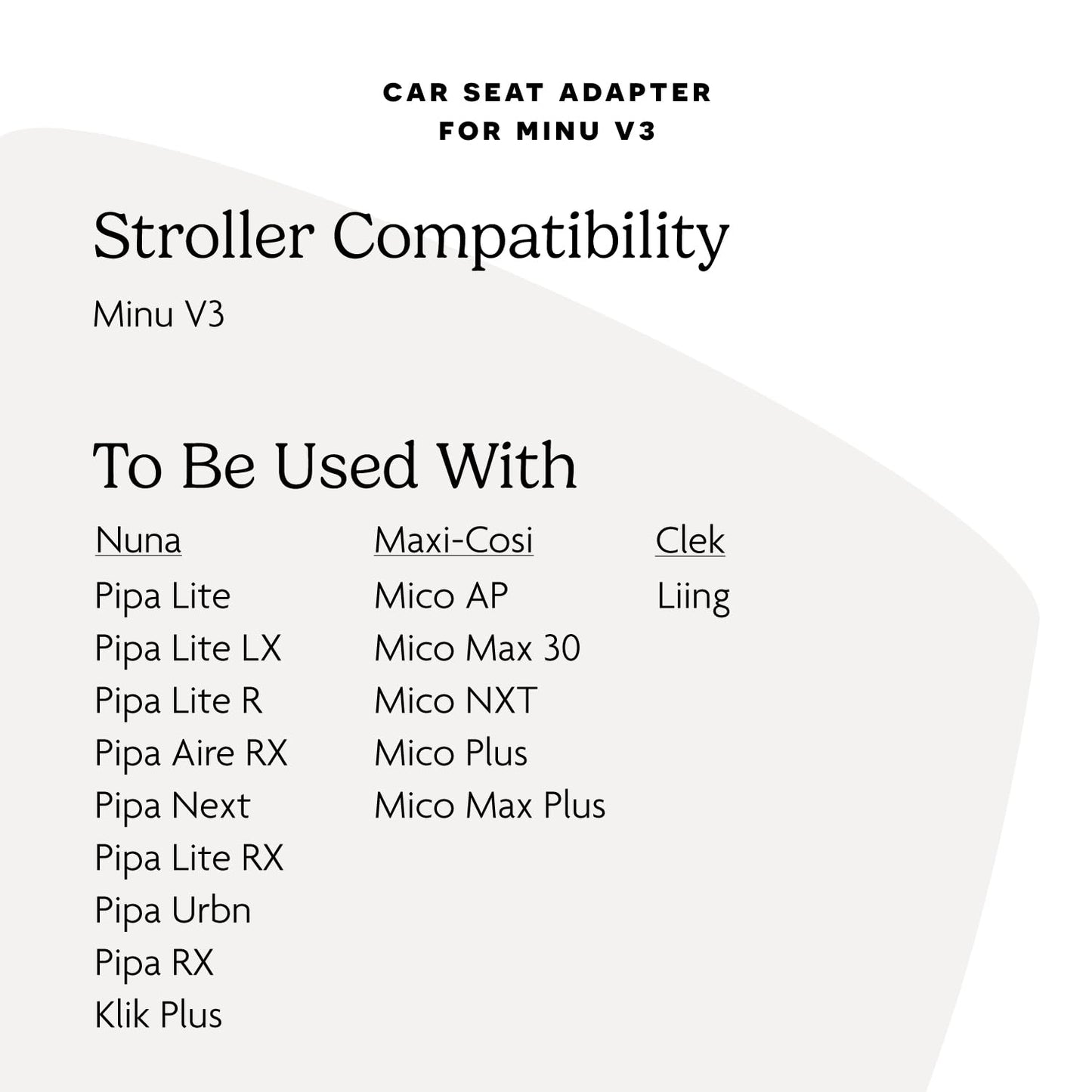 UPPAbaby MINU V3 Car Seat Adapter for Maxi Cosi, Nuna, Cybex, Joie, Clek
