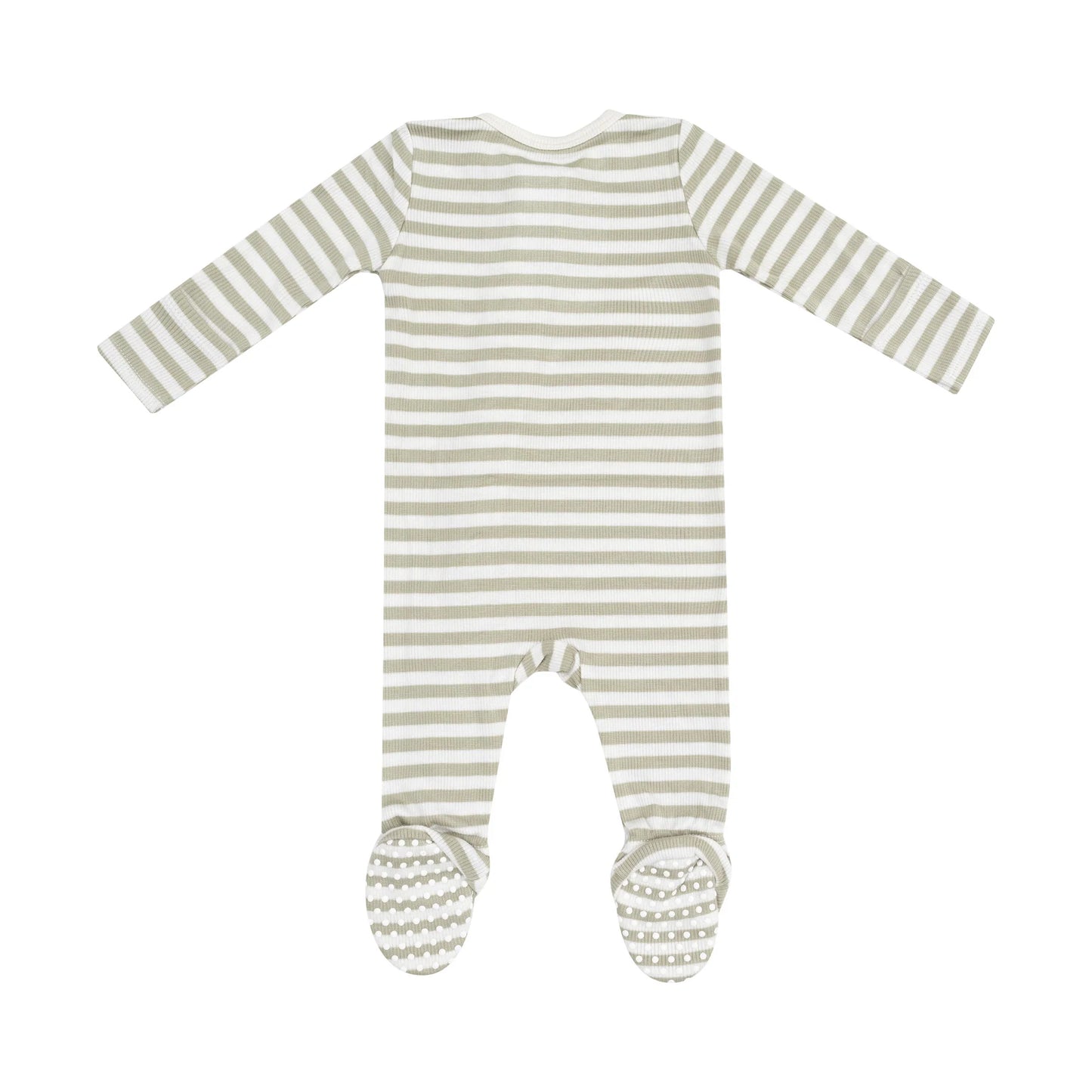 Angel Dear Stripe Sage 2 Way Zipper Footie