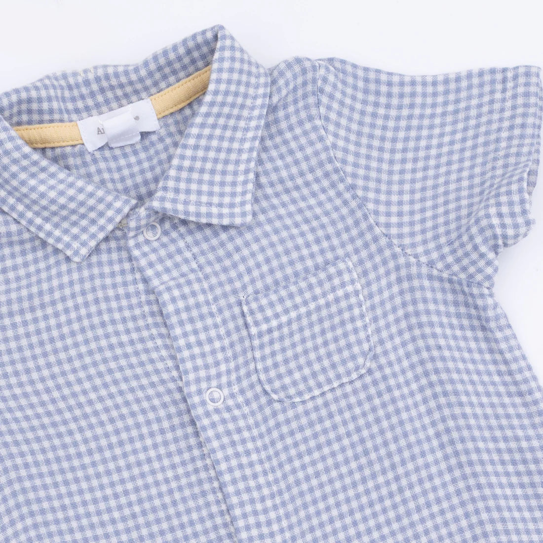 Angel Dear Micro Gingham Blue Blizzard - Polo Shortie