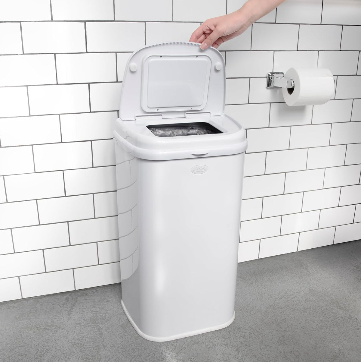 Ubbi Venti Stainless Steel Diaper Pail White