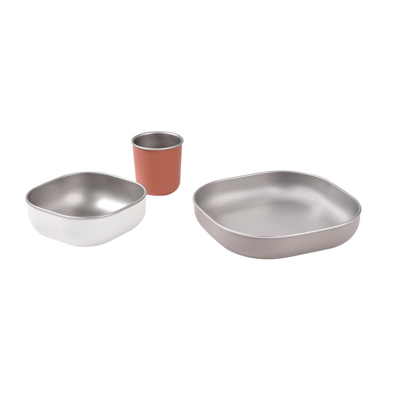 Beaba Stainless Steel Meal Set - Terracotta