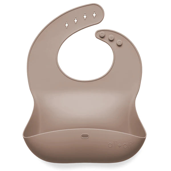 Ali + Oli Silicone Baby Bib Roll Up & Stay Closed