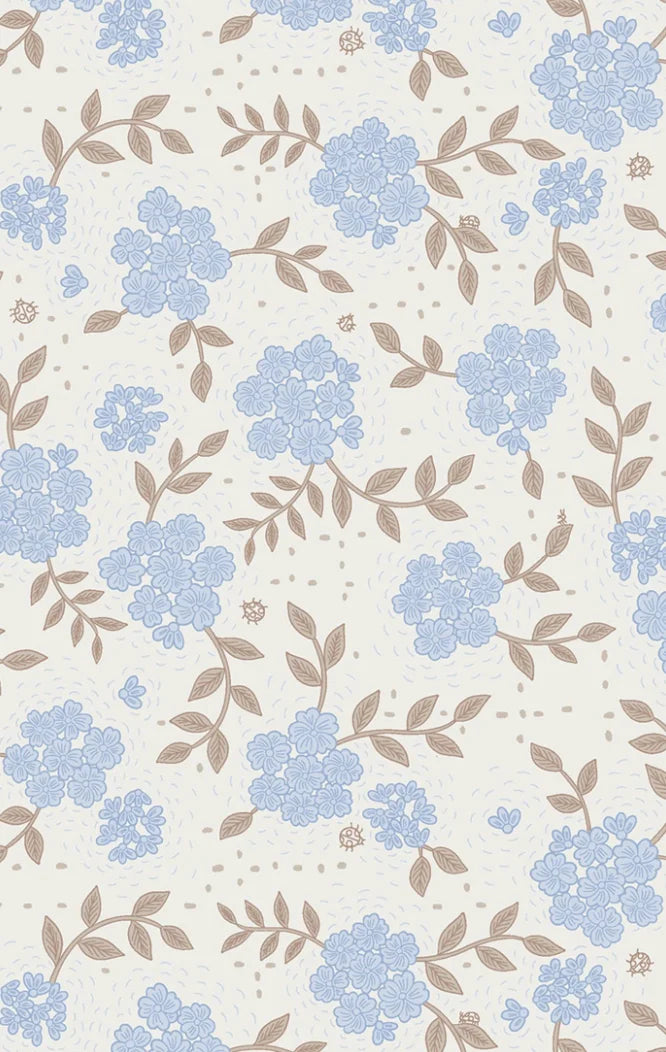 Angel Dear Baby Blue Floral - 2 Way Ruffle Zipper Footie c