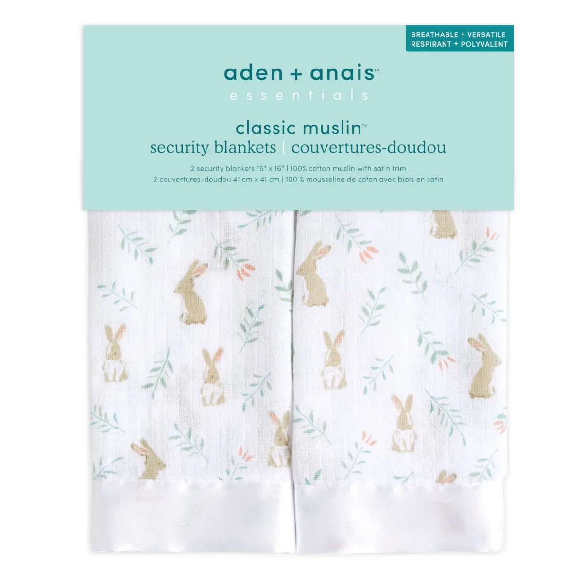Aden + Anais Essentials Cotton Muslin Security  Blankets 2 Pack