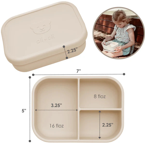 Ali + Oli Reusable Silicone Bento Box - 3 Compartments