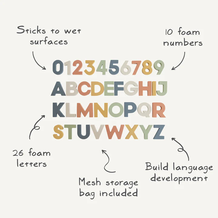 Mushie Letters & Numbers Bath Play Set