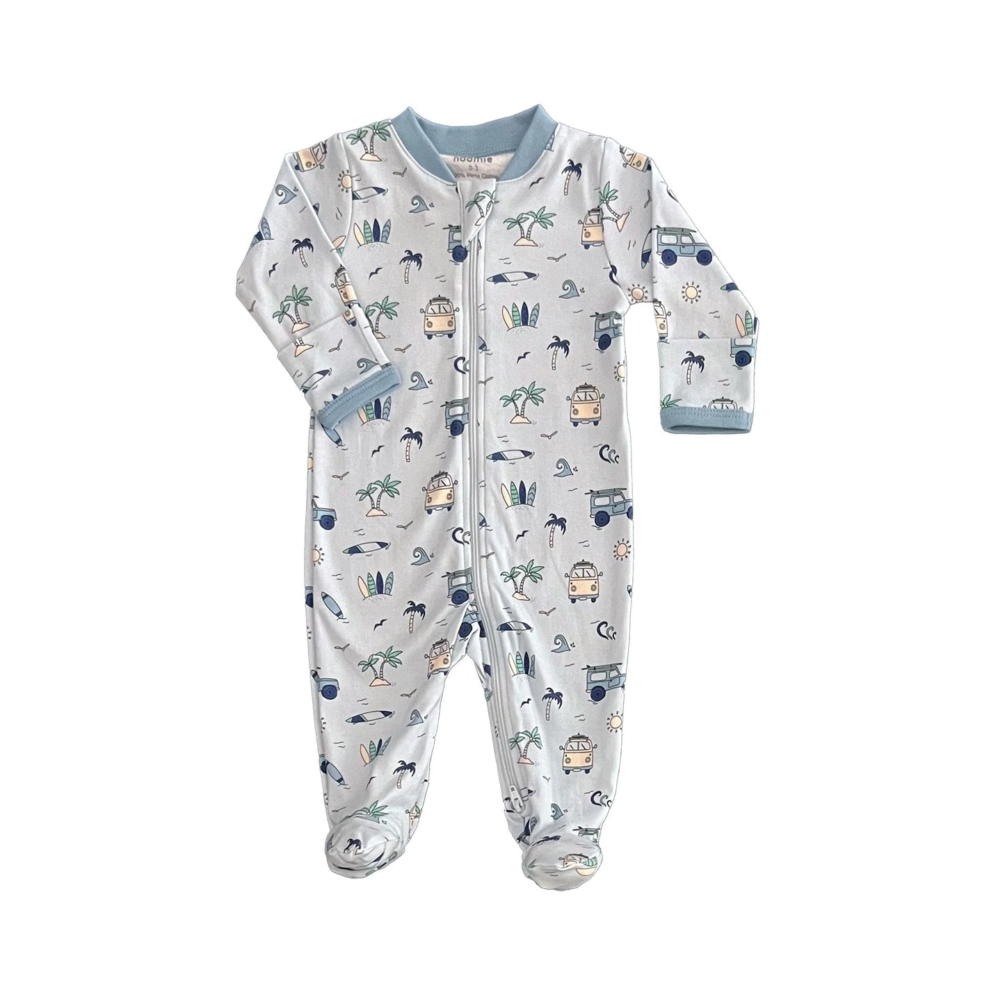 Noomie Zipper Footie Lets Go Surfing