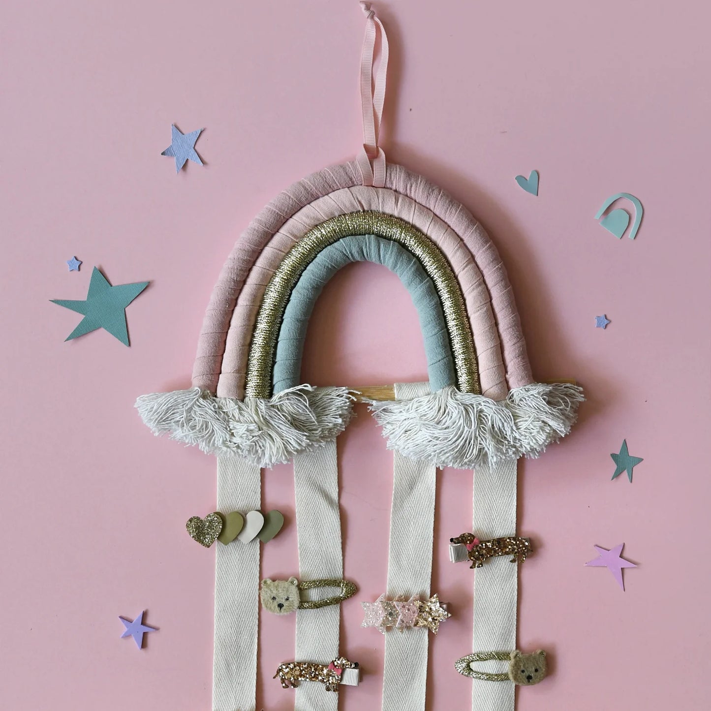 Tarán Bright Rainbow Drops Clip Hanger