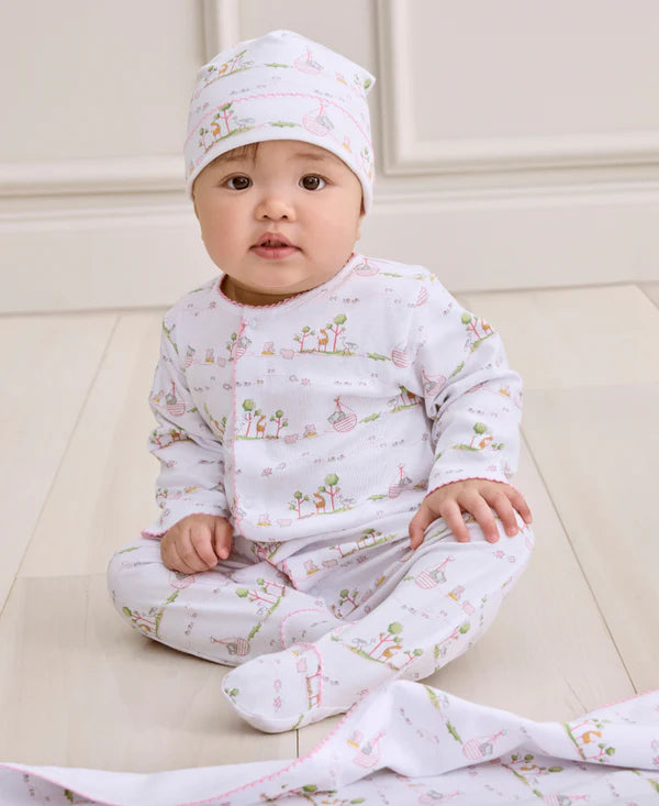 Kissy Kissy Noahs Print Footie Pink