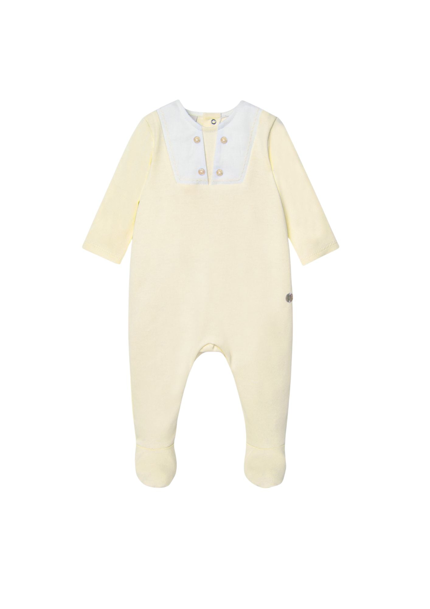 Paz Rodriguez Pelele Niño C/Pie y Cuello Marinero "Interlock V25" Amarillo