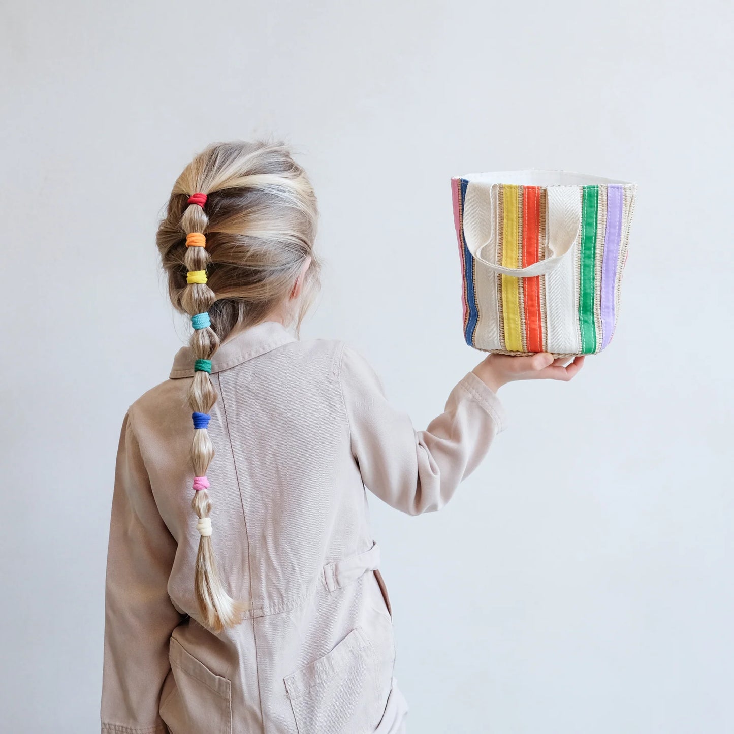 Mimi & Lula Rainbow Ribbon Basket Bag