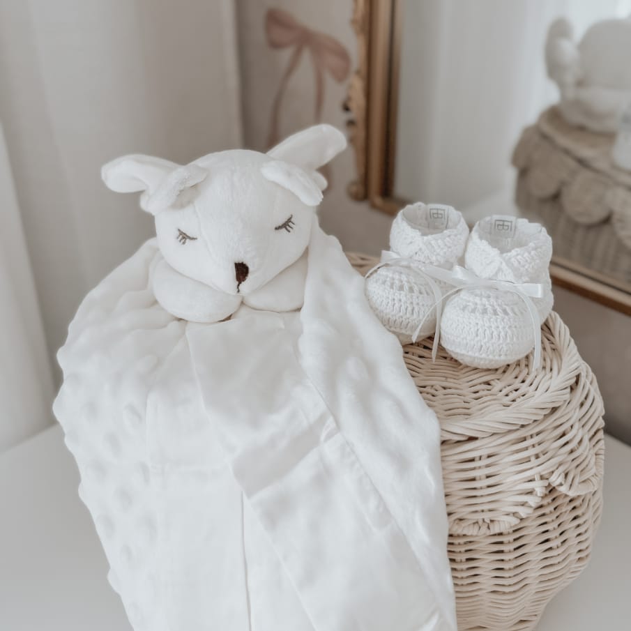 Elegant Baby Prayer Bear - Mini Blankie