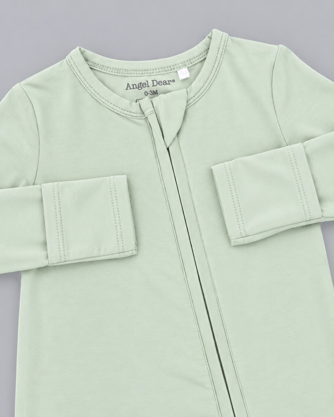 Angel Dear Solid Milky Green - 2 Way Zipper Footie