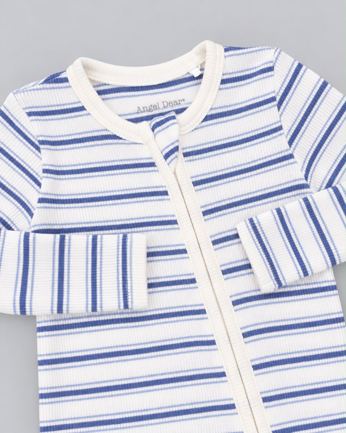 Angel Dear Vintage Stripe Blue - 2 Way Zipper Footie
