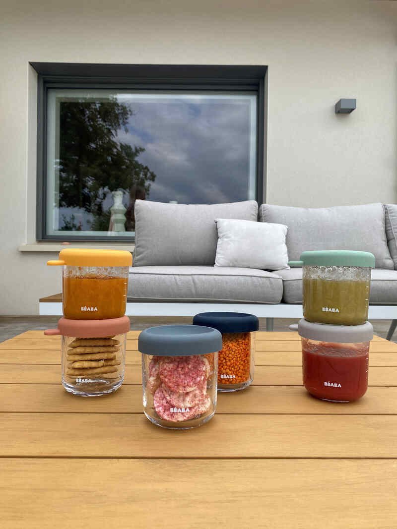 Beaba Set 6 Portions Glass Verre 250ML Sunrise Colormix
