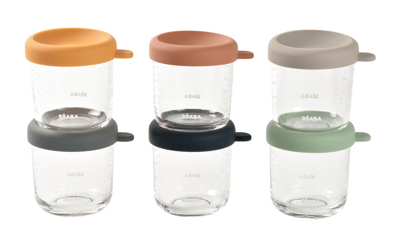 Beaba Set 6 Portions Glass Verre 250ML Sunrise Colormix