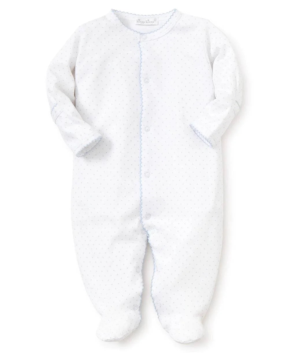 Kissy Kissy New Kissy Dots Print Footie White/Blue