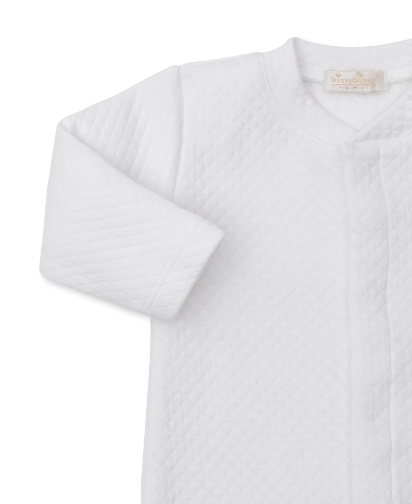 Kissy Kissy Premier Elephan-Jacquard Footie White/White