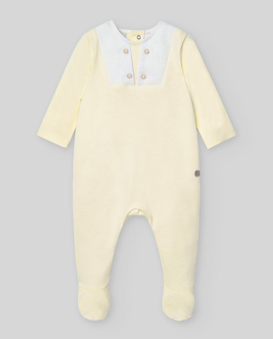 Paz Rodriguez Pelele Niño C/Pie y Cuello  Marinero "Interlock V25" Amarillo