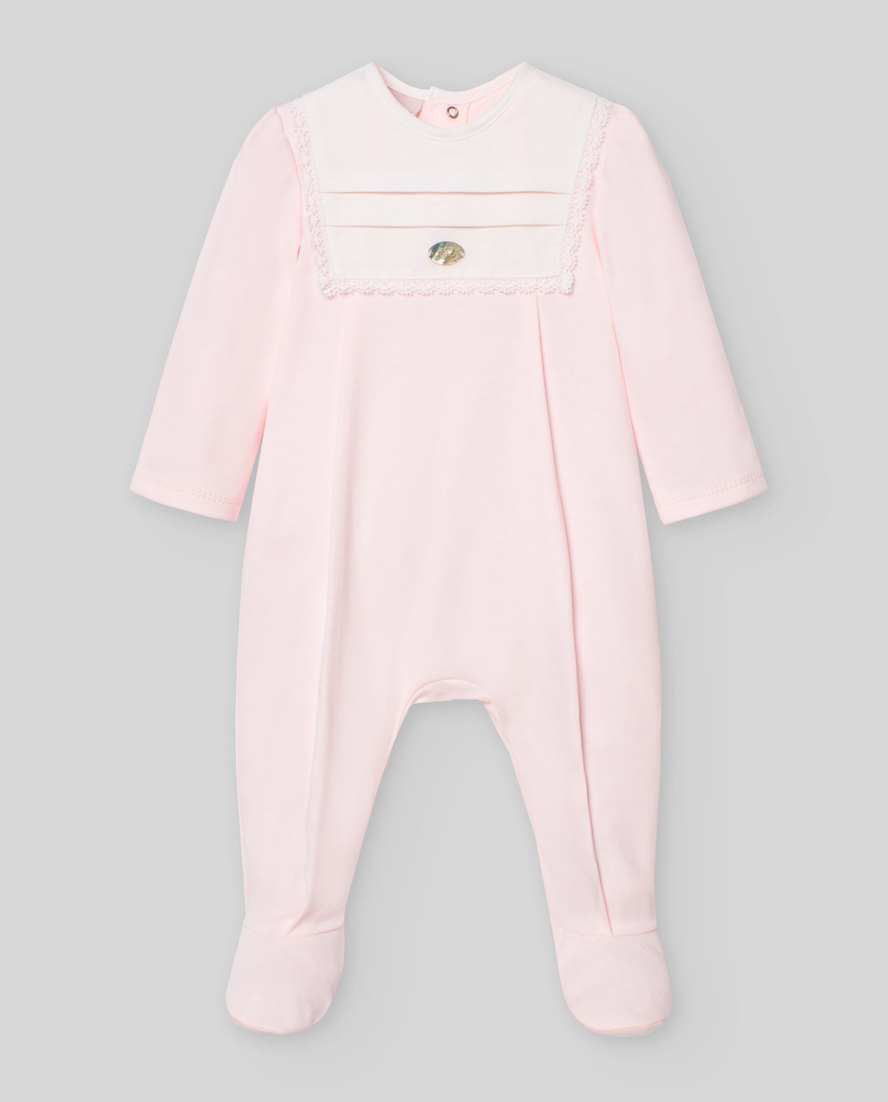 Paz Rodriguez Pelele Niña C/Pie y Pechera "Interlock V25" Rosa Tiza