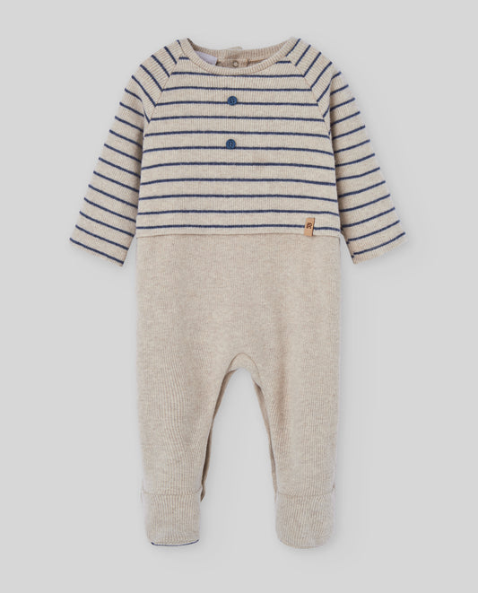 Paz Rodriguez Pelele Punto Circular Rayas C/Pie "Nogal"