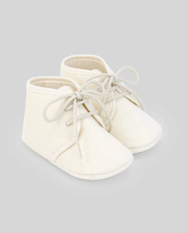 Paz Rodriguez Zapato Terciopelo "Erizos" Crudo