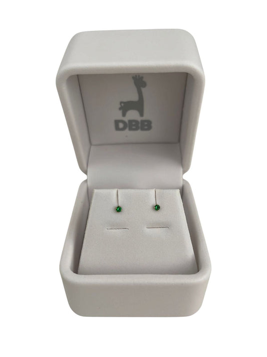 Mystic Aretes Oro Amarillo Circonia Verde / 2mm / 14K
