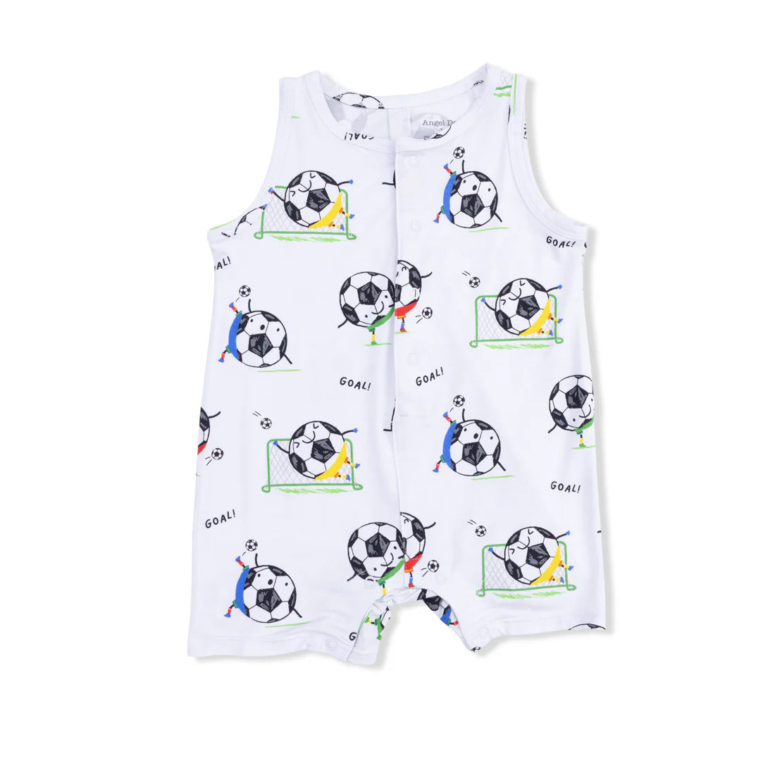 Angel Dear Soccer Balls Playing Soccer Blue - Sleeveless Shortie Romper