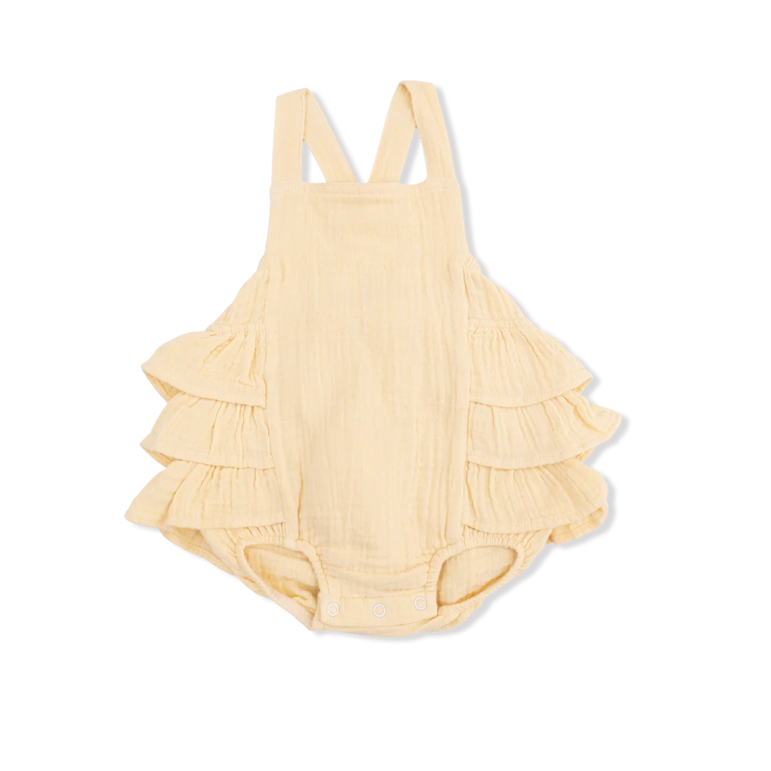 Angel Dear Solid Muslin Italian -  Ruffle Sunsuit