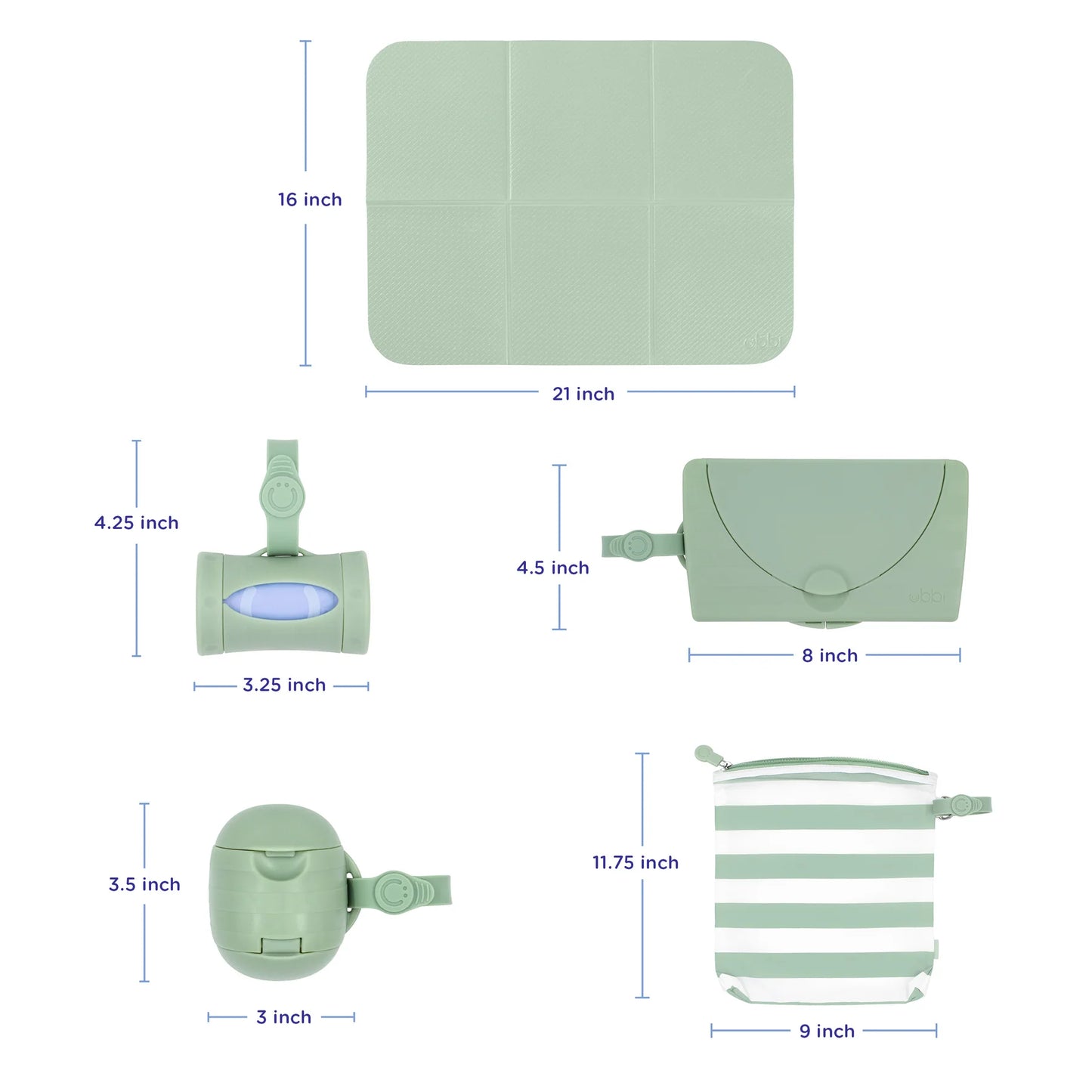 Ubbi OTG Gift Set Sage