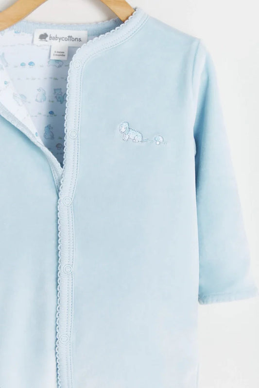 Babycottons Footie Forrado Basic In the Woods Blue