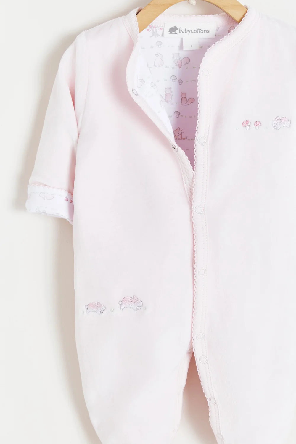 Babycottons Footie Forrado Basic In the Woods Pink