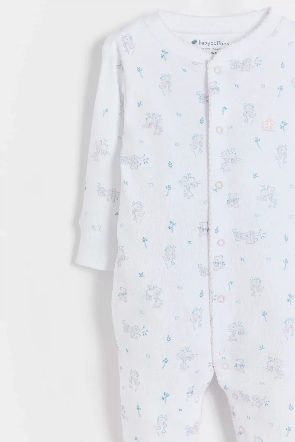 Babycottons Enterito Toby Little Panda Pink