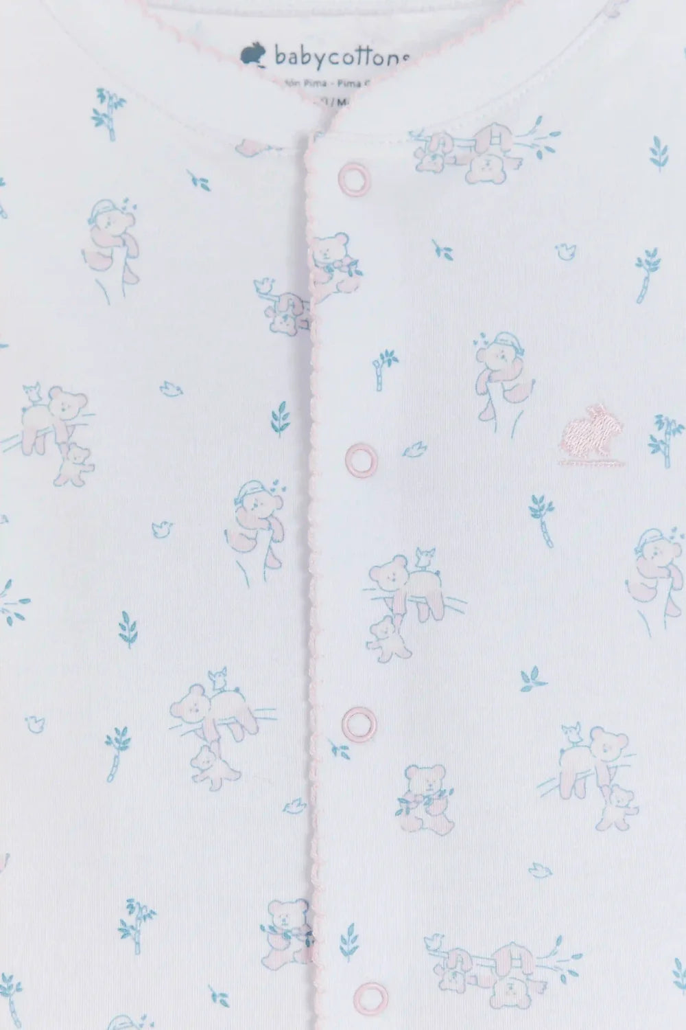 Babycottons Enterito Toby Little Panda Pink