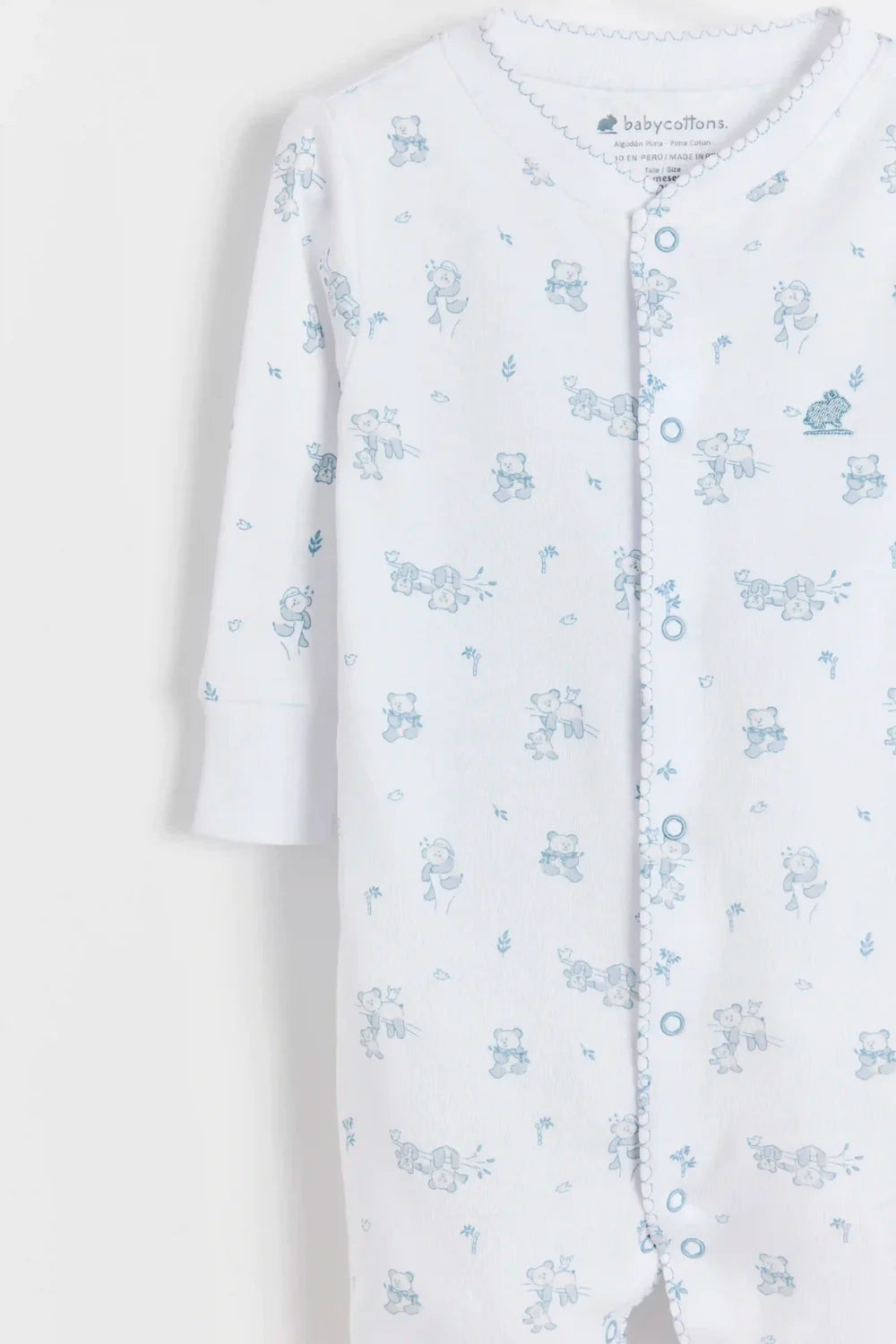 Babycottons Enterito Toby Little Panda Blue