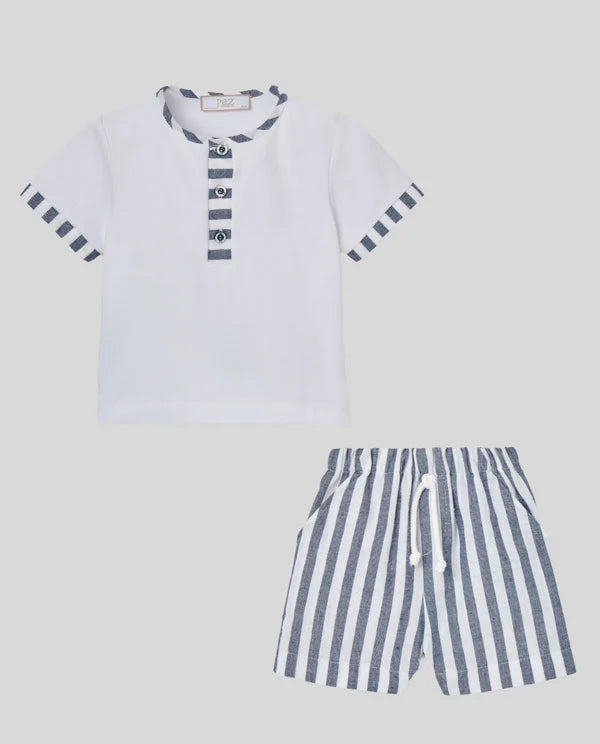 Paz Rodriguez Polo + Pantalon Corto Niño Rayas "Eslora"