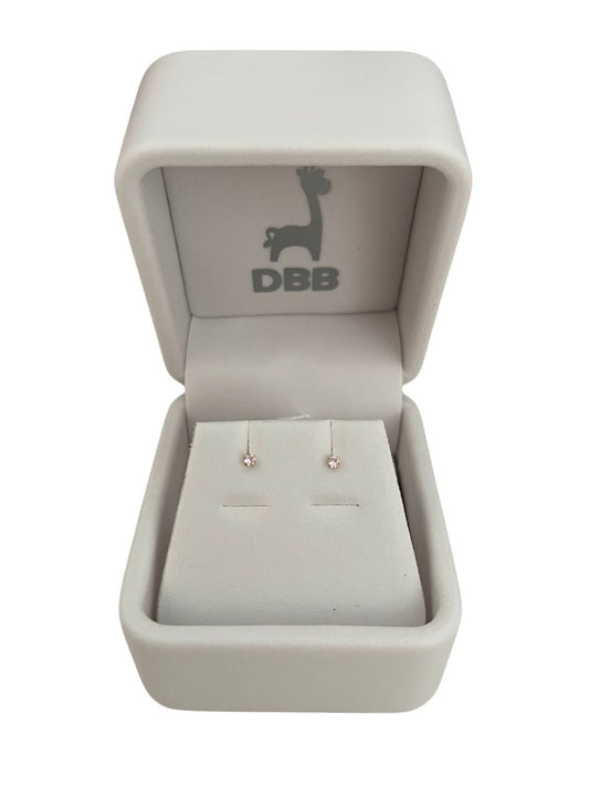 Mystic Aretes Oro Amarillo - Circonia Blanca 3mm/ 10K