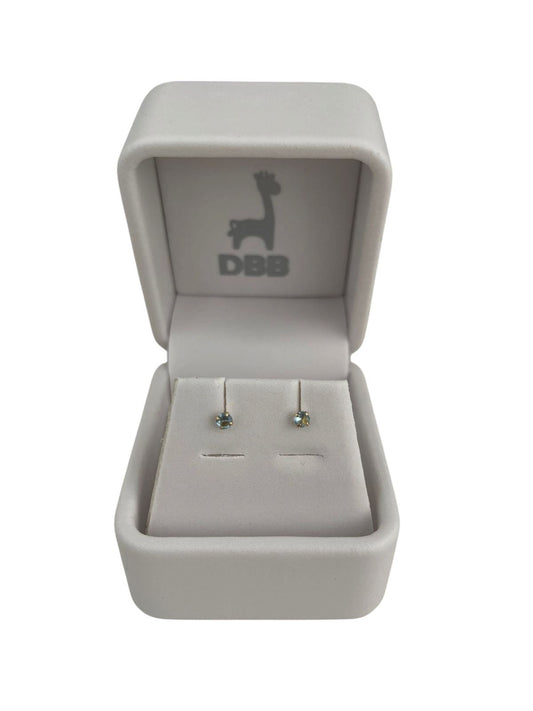 Mystic Aretes Oro Amarillo Circonia Tornasol / 3mm / 14K