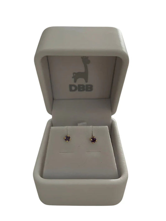 Mystic Aretes Oro Amarillo 14K - Circonia Morada