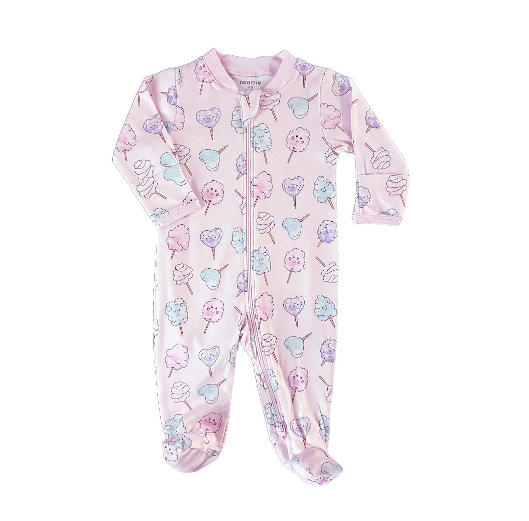 Noomie Zipper Footie Cotton Candy