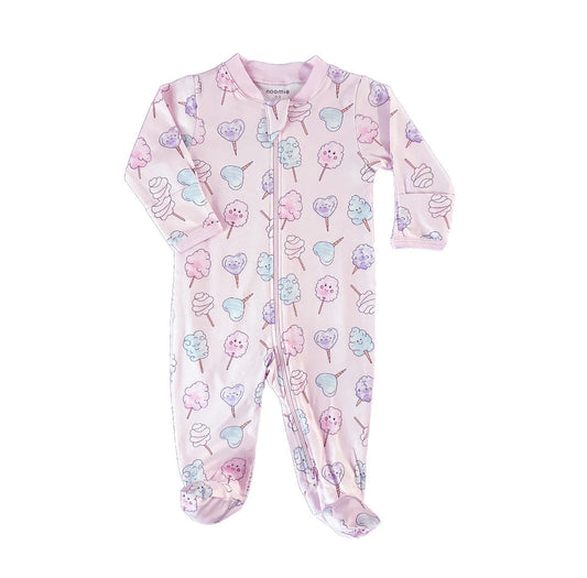 Noomie Zipper Footie Cotton Candy