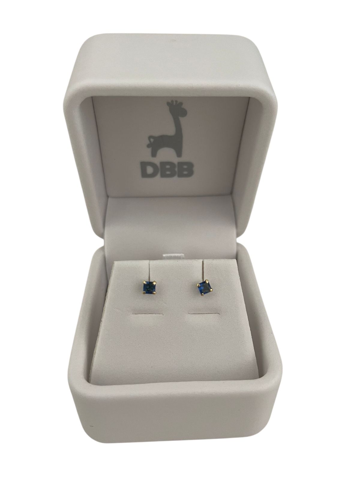 Mystic Aretes Oro Amarillo Circonia 4 Uñas/Azul/14K